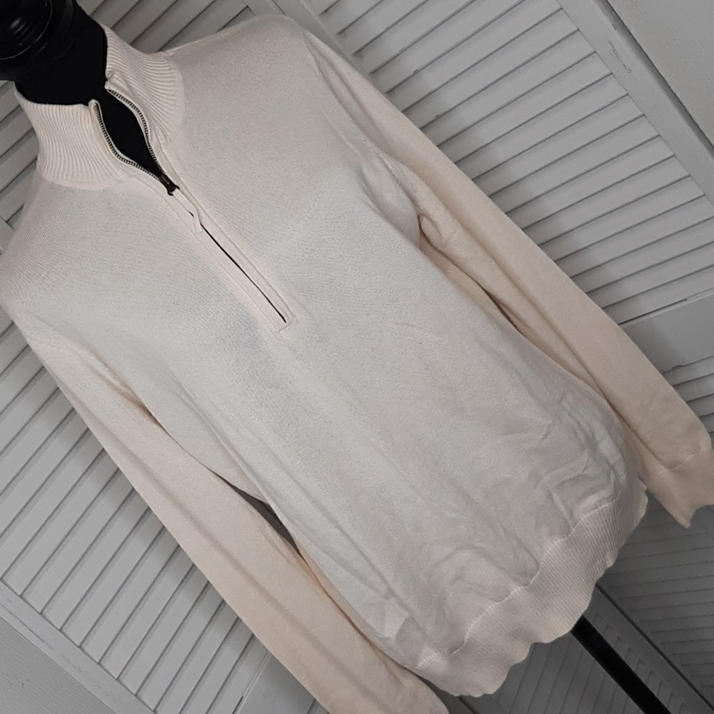 Foxcroft Cream Supima Cotton Sweater